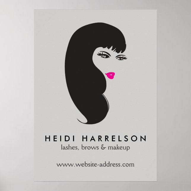 Girl with Lashes on Lt Gray Beauty Poster (Devant)