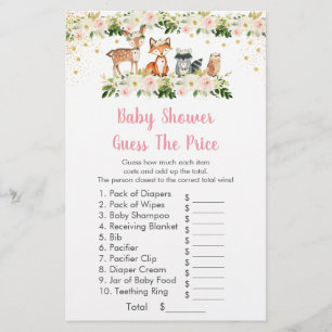 Girl Woodland Devine Le Baby shower Prix Jeu