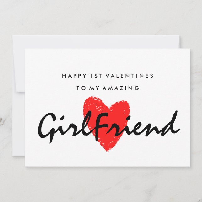Girlfriend 1st Valentines Carte (Devant)