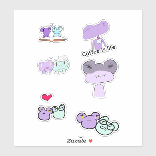 Girlie the frog sticker sheet (Feuille)