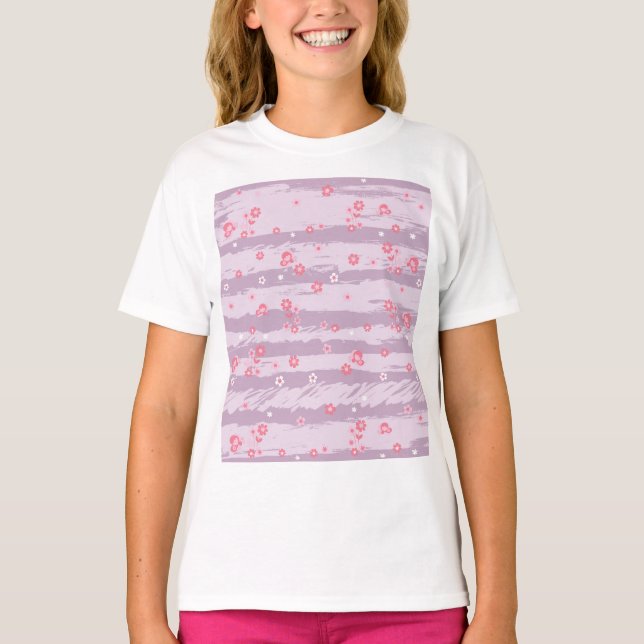 Girls' Basic T-Shirt – Butterfly Garden (Devant)