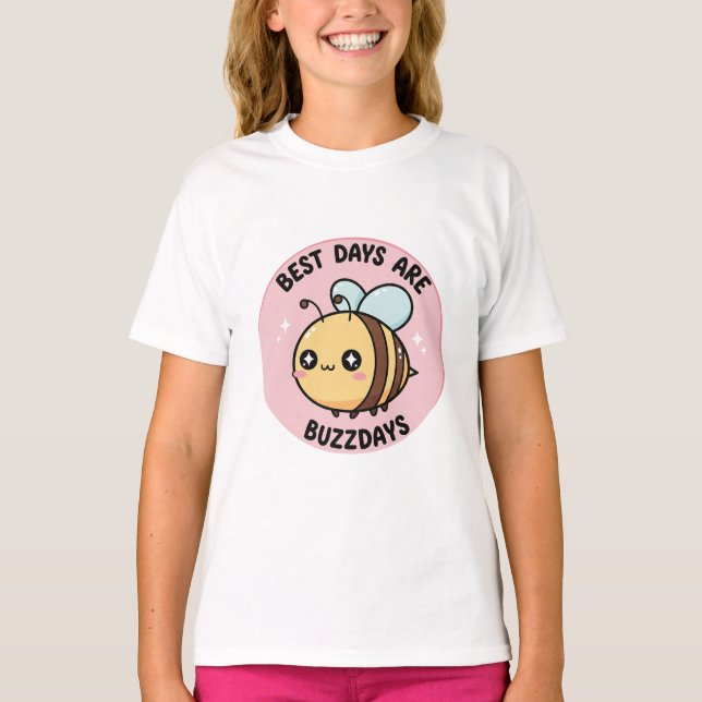 Girls Bee T-Shirt – Cute Kawaii Bumblebee (Devant)