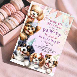 Girls Chien Chien Chien Pawty 9e Invitation annive
