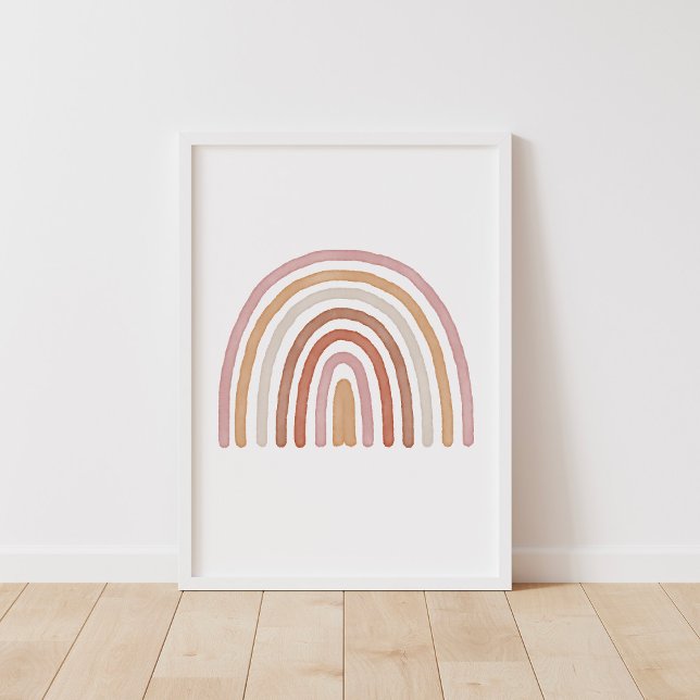 Girls Earthy Boho Rainbow Nursery Poster (Créateur téléchargé)