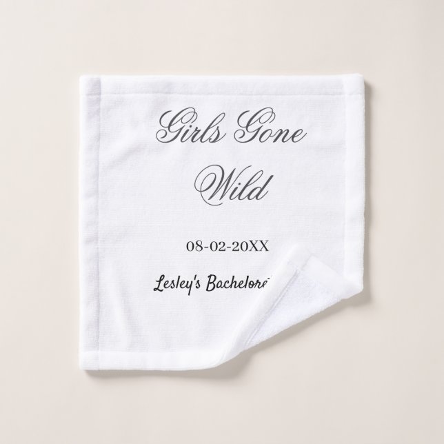 Girls Gone wild Bachelorette party name date bride (Gant de toilette)
