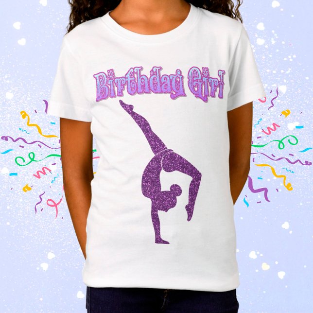 Girls Gymnastique Anniversaire T-shirt fille (Créateur téléchargé)