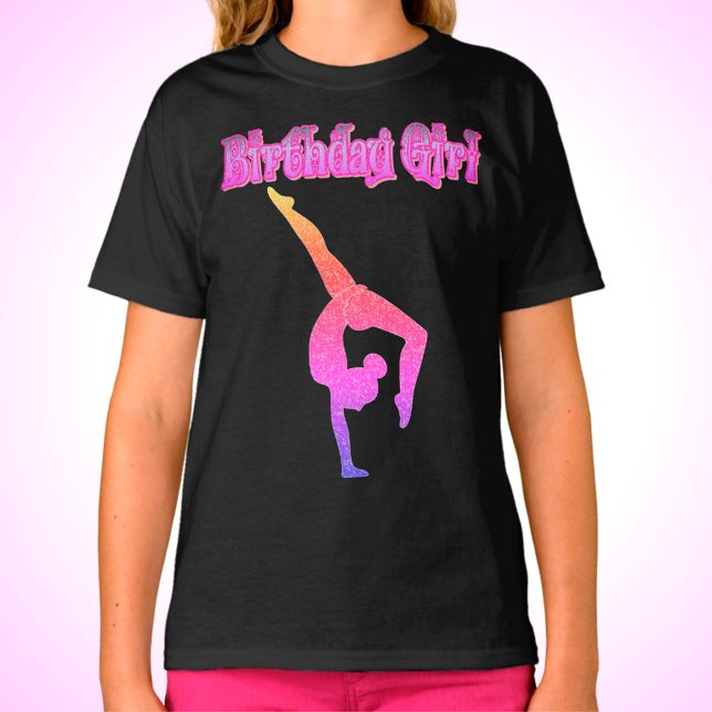 Girls Gymnastique Anniversaire T-shirt fille (Créateur téléchargé)