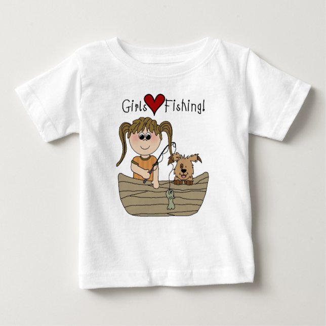 Girls Love Fishing T-shirts et cadeaux (Devant)