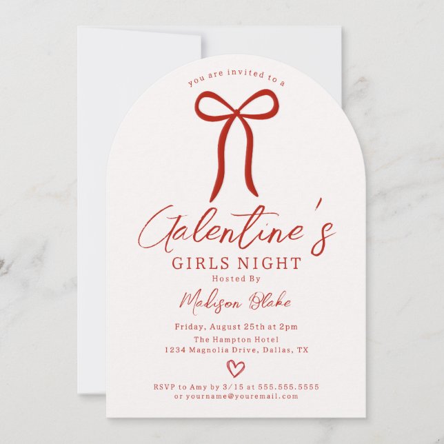 Girls Night Galentine's Day Invitation (Devant)
