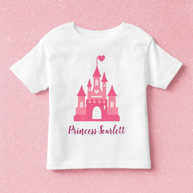 Girls Princess Castle Personalised T-Shirt (Créateur téléchargé)