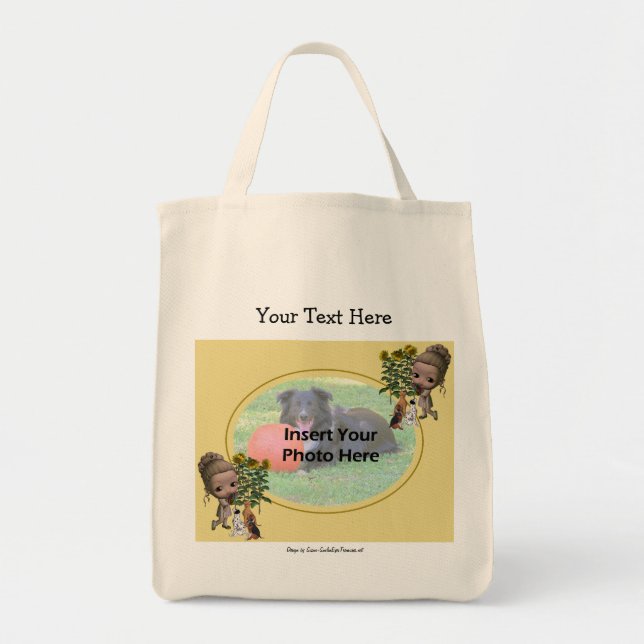 Girls Puppies Ajouter Votre Sac fourre-tout Modèle (Devant)