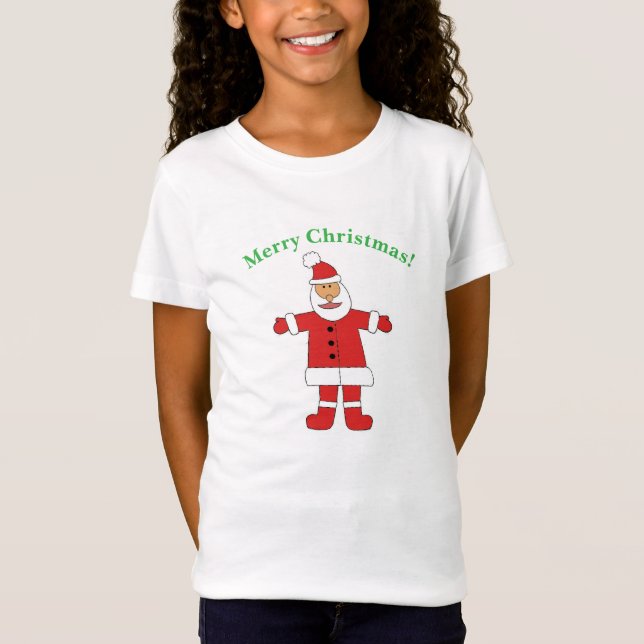 Girls Santa Nice List T-Shirt (Devant)
