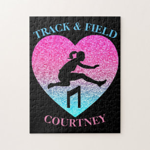Girls Track & Field Heart Jigsaw Puzzle