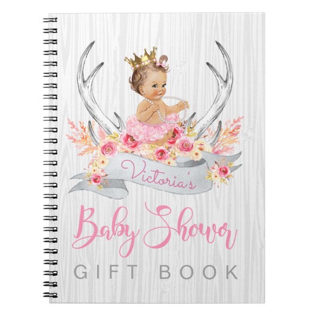 Girls Tribal Antler Baby shower Guest Livre Cadeau (Devant)