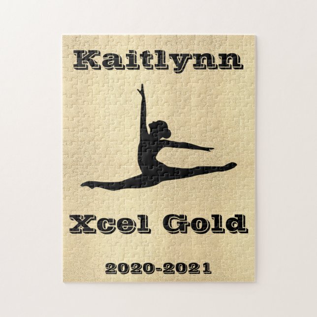 Girls Xcel Gold Gymnastique Jigsaw Puzzle (Vertical)