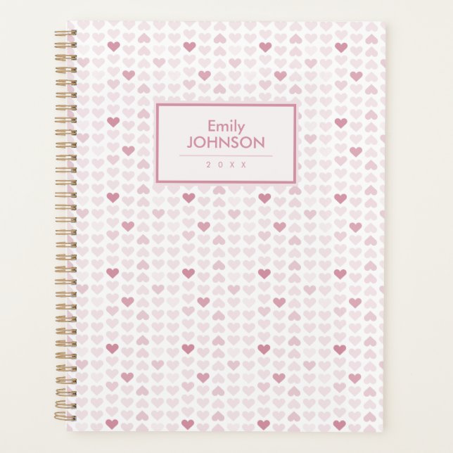 Girly Blush Pink Heart Pattern  (Devant)
