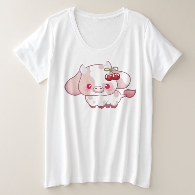 Girly Cow Cherry Cute amant Vache cadeau pour elle (Design devant)