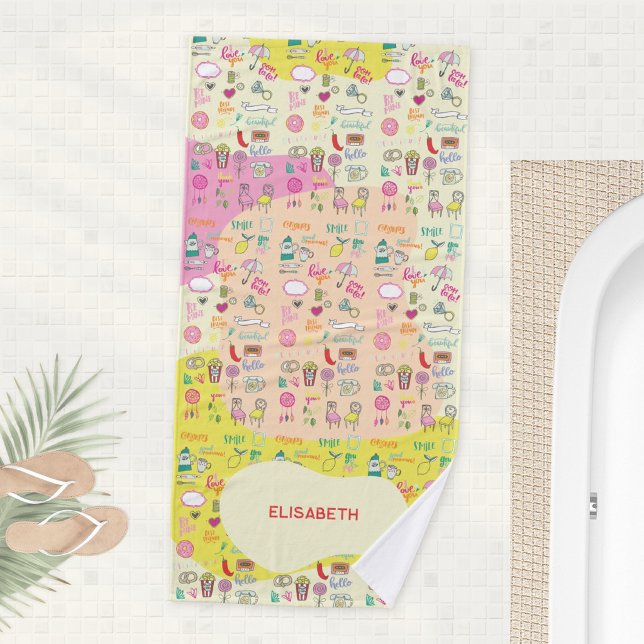 Girly Kawaii Doodle Pastel Blobs  (Pastel Pink Kawaii Girly Doodle Bath Towel ©Susanne Sachers - Sunny Wanderlust 🌞✈️)