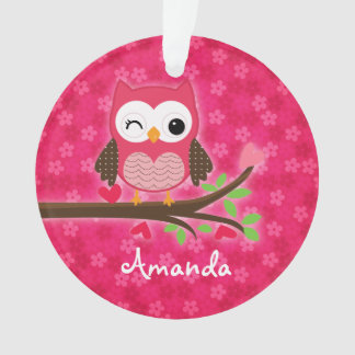 Girly mignon de hibou de roses indien personnalisé