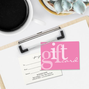 Girly Modern tendance Typographie Pink Carte cadea