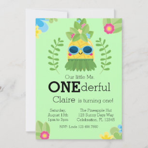 Girly Pineapple Mme Onederful Première Invitation