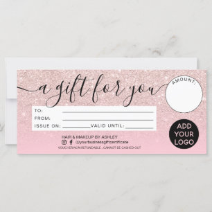 Girly rose parties scintillant ombre certificat ca
