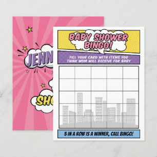Girly Superhero Comic Baby shower de livre Jeu