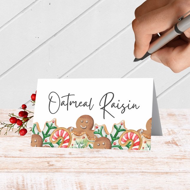 Gîtes Cookie Plier nourriture, boisson ou cartes d (Holiday Cookie Folding Label Cards for Food and Drink Labels, Place Cards, Contests and More)