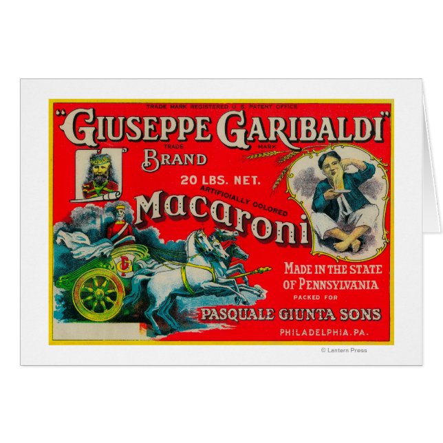 Giuseppe Garibaldi Macaroni Étiquette (Devant horizontal)