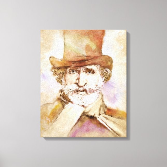 Giuseppe Verdi sur Toile - Aquarelle (Recto)