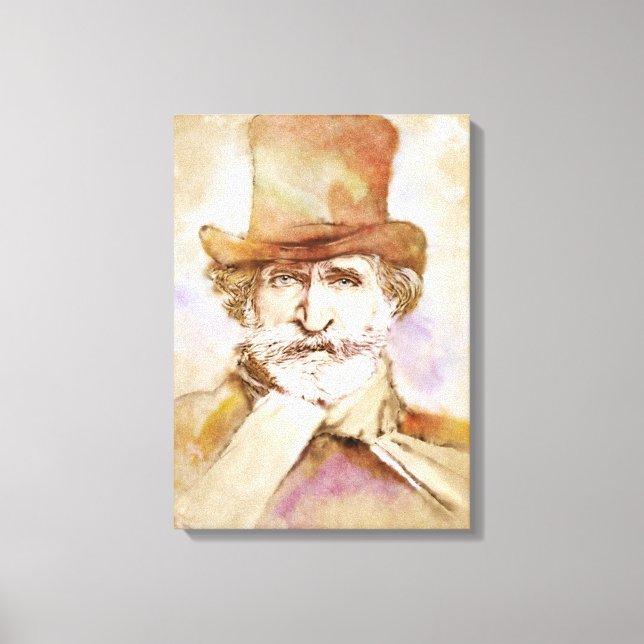 Giuseppe Verdi sur Toile - Aquarelle (Recto)