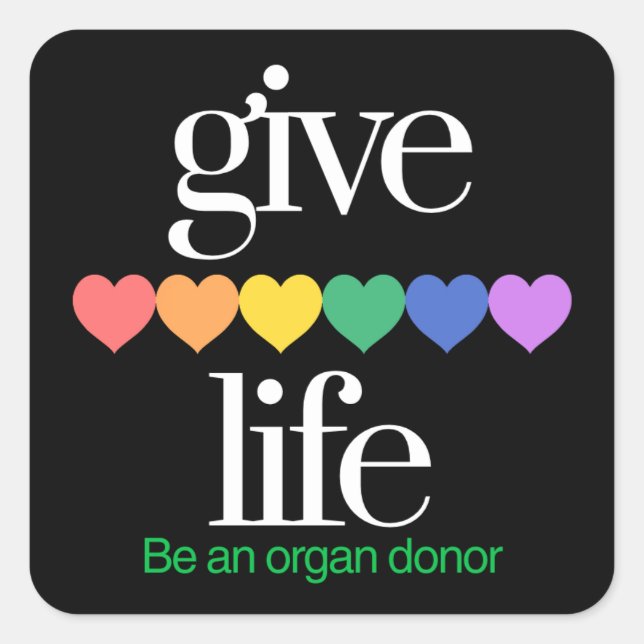 Give Life Organ Donor Awarness Stickers (Devant)