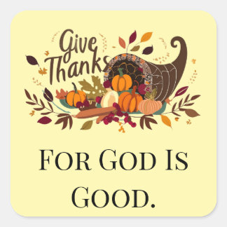 Give Thanks Cornucopia Thanksgiving Sticker