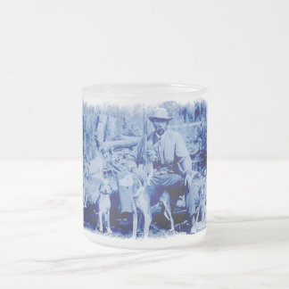 Givré Chasseur vintage Avec Ses Chiens Tasse De Verre Dé