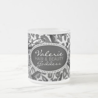 Givré Cheveux d'empreinte de léopard de neige et tasse