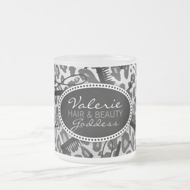 Givré Cheveux d'empreinte de léopard de neige et tasse (Centre)
