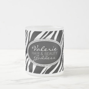 Givré Cheveux d'impression de zèbre et tasse de beauté