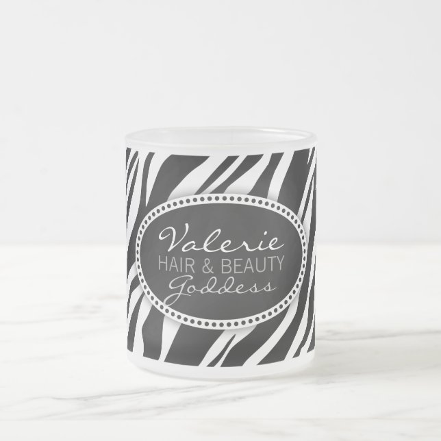 Givré Cheveux d'impression de zèbre et tasse de beauté (Centre)