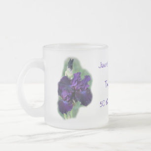 Givré cinquantième Tasse d'iris d'anniversaire,