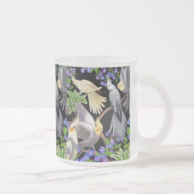 Givré Cockatiels et tasse de myosotis des marais (Droit)