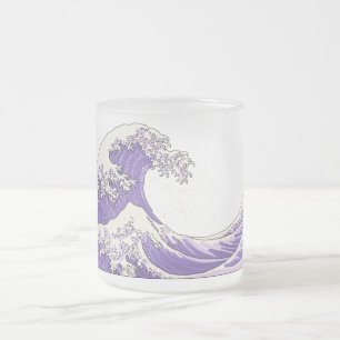 Givré Grande Vague tasse de verre dépoli - violet