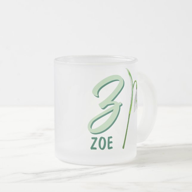 Givré Lily monogramme tasse de café, conception de nom p (Devant droit)