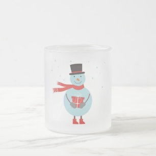 Givré Mangez avec un bonhomme de neige. Tasse de Noël.