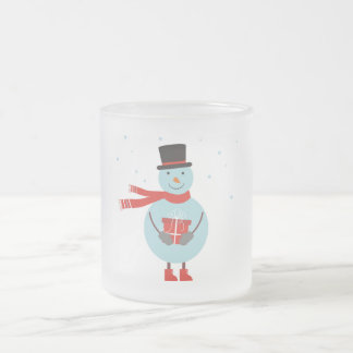 Givré Mangez avec un bonhomme de neige. Tasse de Noël.