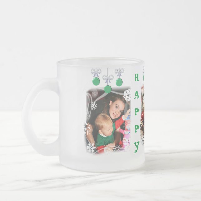 Givré Noël fait sur commande ornemente la tasse de café (Gauche)