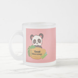 Givré Panda avec la tasse du bon matin