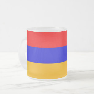 Givré Petite tasse de verre dépoli avec drapeau d'Arméni