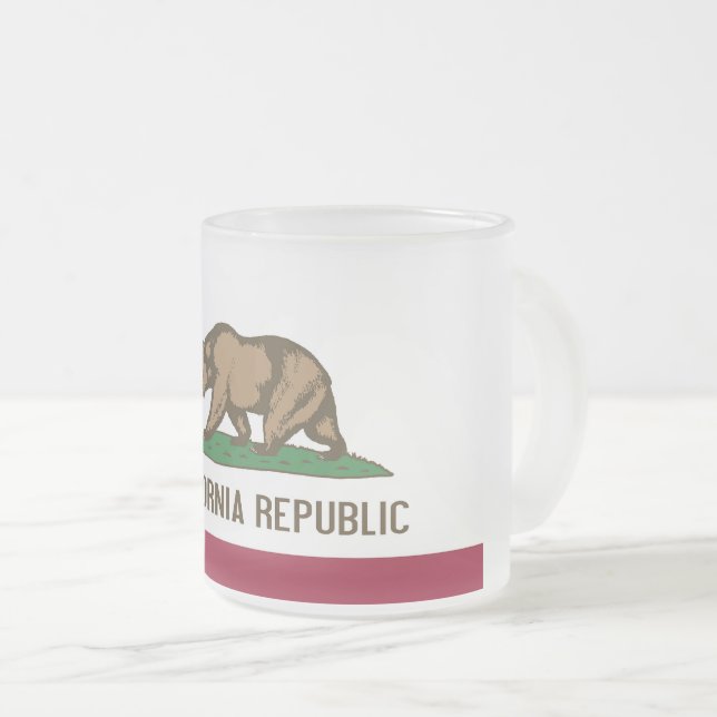 Givré Petite tasse de verre dépoli avec drapeau de la Ca (Devant droit)