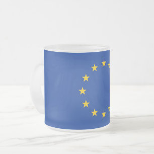 Givré Petite tasse de verre dépoli avec drapeau de l'Eur