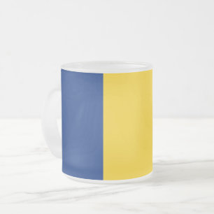 Givré Petite tasse de verre dépoli avec drapeau de Rouma
